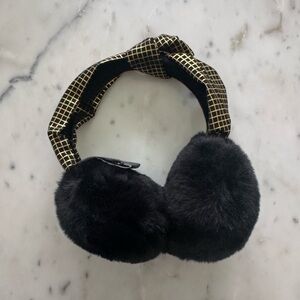 Vince Camuto Black and Gold Knotted Headband Earmuffs